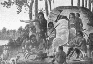 a. "A family from the tribe of the wild Sautaux Indians on the Red River." Drawn from nature, 1821