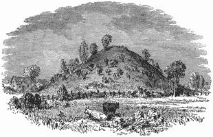 Drawing of unexcavated mound