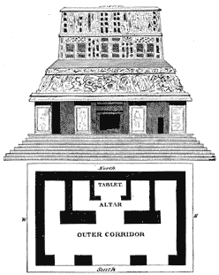Elevation and plan of the Temple of the Sun, Palenque