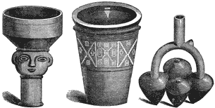 Three elaborate ceramic vessels