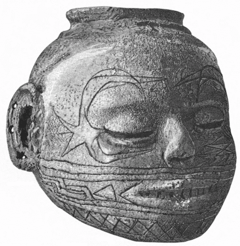 Fig. 423.--Head-shaped vase: Pecan Point, Arkansas.--1/2