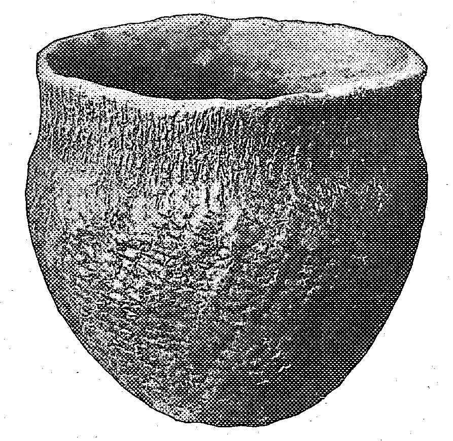 Fabric-marked vase from a mound in North Carolina.