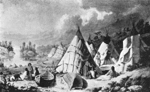 a. "Encampment among the Islands of Lake Huron." Paul Kane, 1845