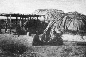 a. Wigwams covered with elm bark