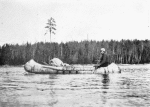 a. Ojibway birch bark canoe. Northern Minnesota, 1899
