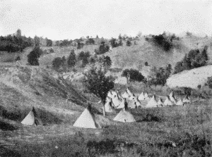 b. Arapaho village, Whitewood Canyon, Wyoming, about 1870