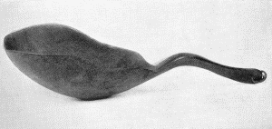 b. Spoon made of horn of mountain sheep. "Mandan Indians, Dacotah Ter. Drs. Gray and Matthews." Extreme length 16½ inches. (U.S.N.M. 6333)