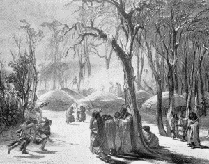 b. Finished picture of the same "WINTER PICTURE OF THE MINATARRES Karl Bodmer, 1833
