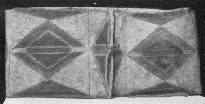 c. Parfleche box. "Crows, Montana Ter. J. I. Allen." Length 28 inches, width 13½ inches.  (U.S.N.M. 130574)