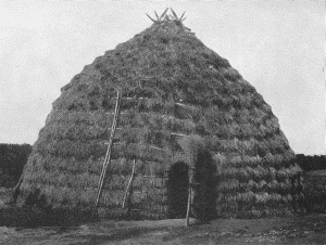 b. Grass-covered lodge, about 1880 WICHITA HABITATIONS