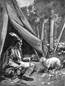 The rabbit tells Nanahboozhoo of his troubles.
