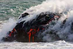 Lava Flowing Into the Ocean