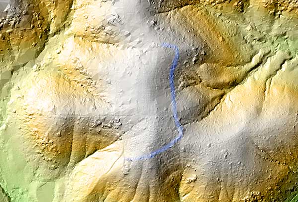Lidar image of the Fortified Hill Works